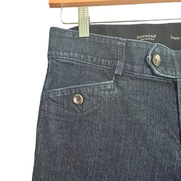 Dockers Sure-Fit Waistband Wide Leg Dark Denim Jeans Women Size 8M Basic Classic - Picture 2 of 8